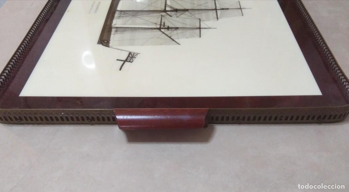 Antig&uuml;edades: Bandeja rectangular grande con motivo del velero Speedwell - Foto 7