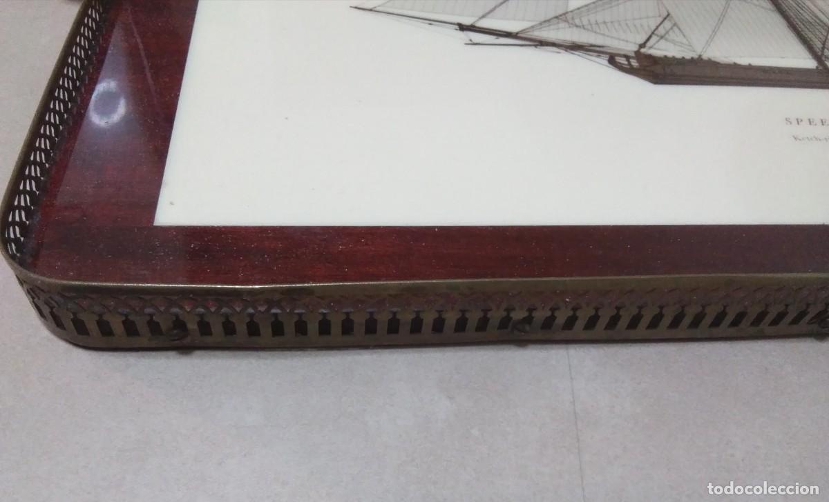 Antig&uuml;edades: Bandeja rectangular grande con motivo del velero Speedwell - Foto 9