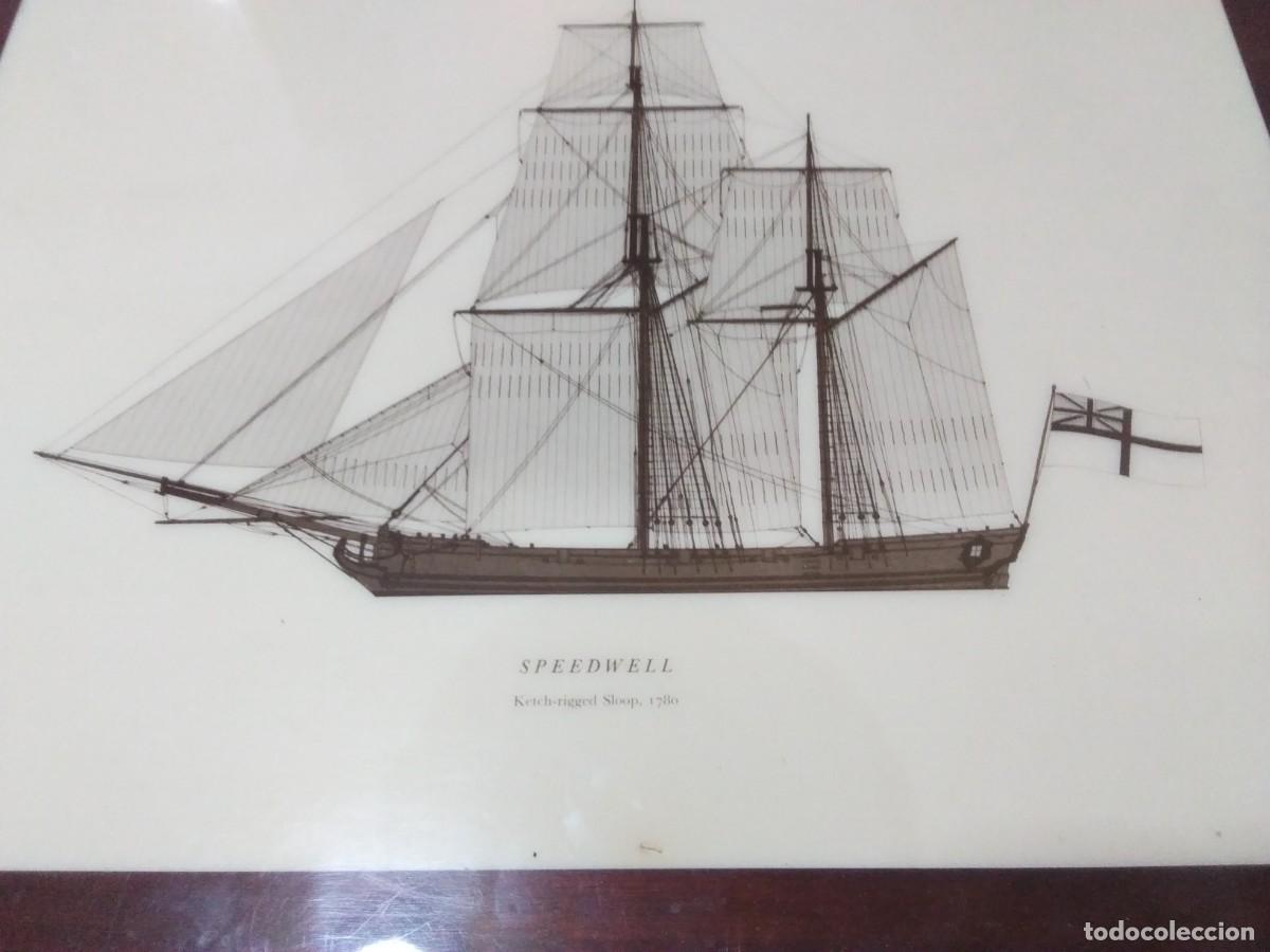 Antig&uuml;edades: Bandeja rectangular grande con motivo del velero Speedwell - Foto 10