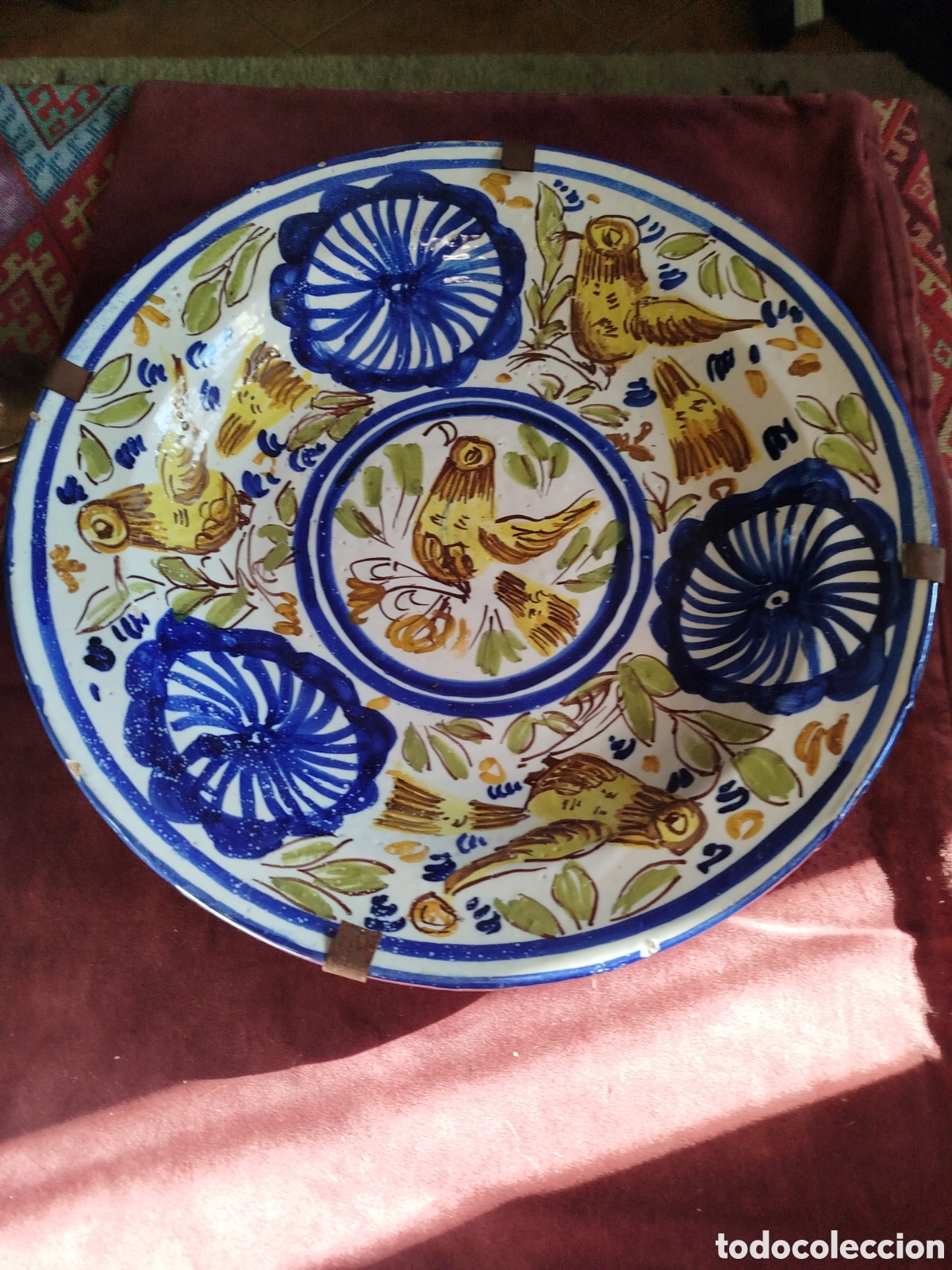 Antig&uuml;edades: Plato de cer&aacute;mica con pajaritos - Foto 1