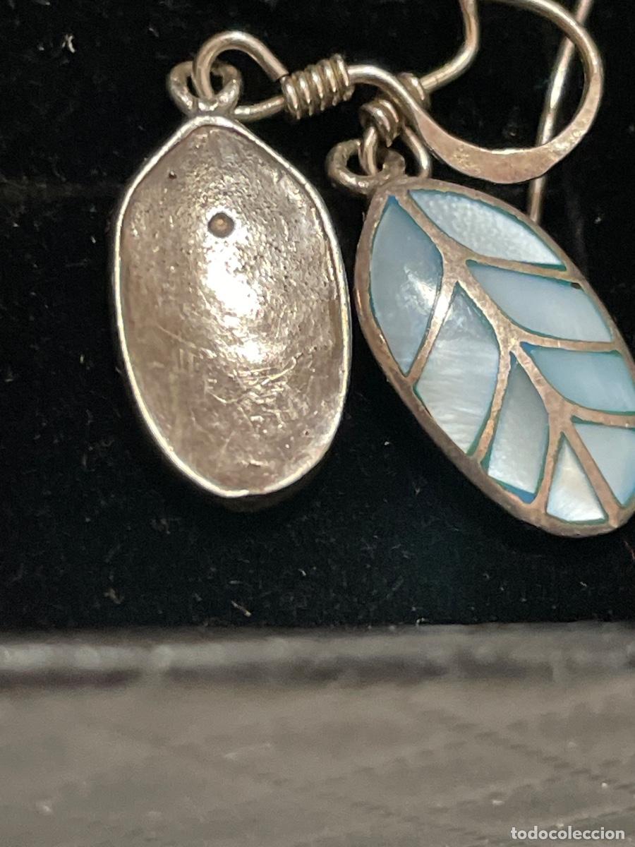 Antig&uuml;edades: Antiguos pendientes de plata 925 con n&aacute;car - Foto 3