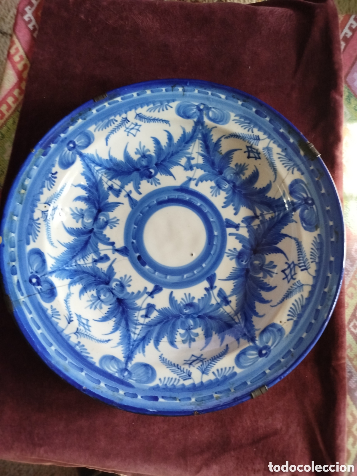Antig&uuml;edades: Plato de cer&aacute;mica de Manises S XIX - Foto 1