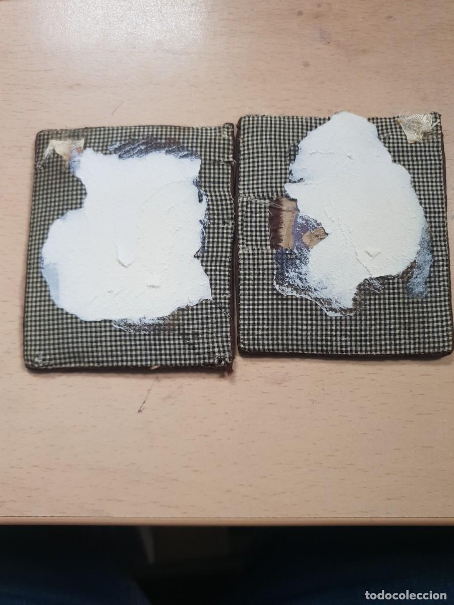 Antig&uuml;edades: Escapulario doble bordado siglo xix - Foto 2