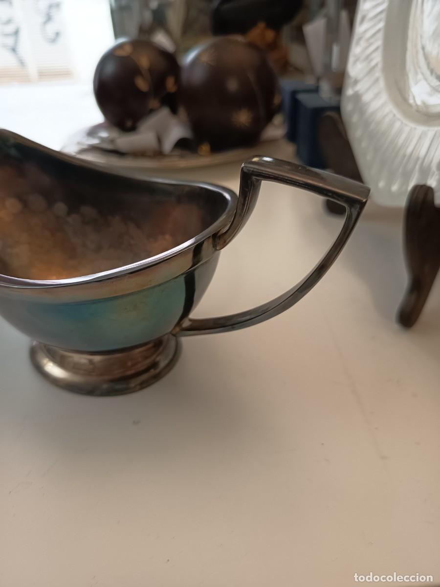 Antig&uuml;edades: Salsera antigua de alpaca - Foto 6