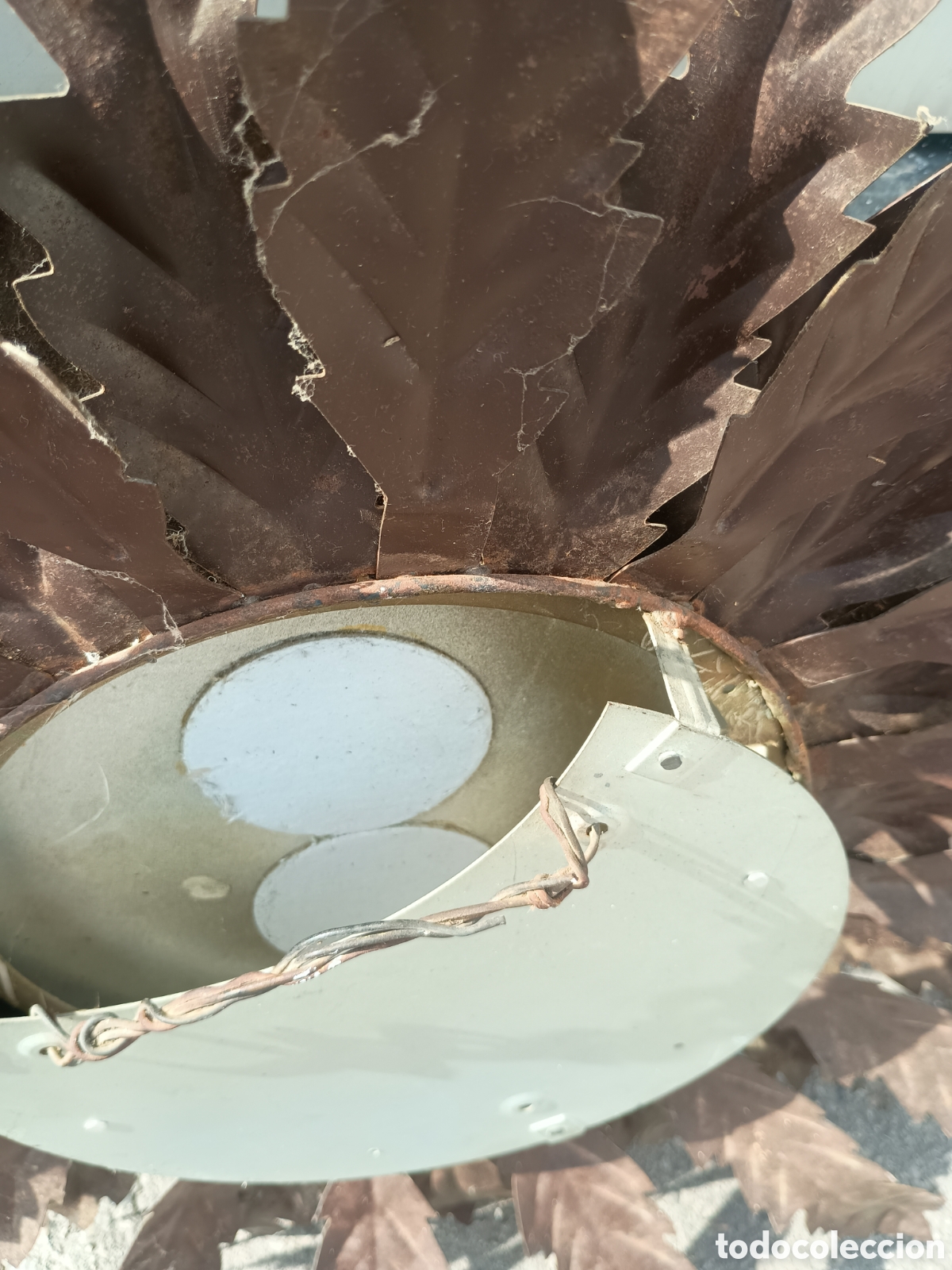 Antig&uuml;edades: Espejo sol hierro dorado - Foto 8