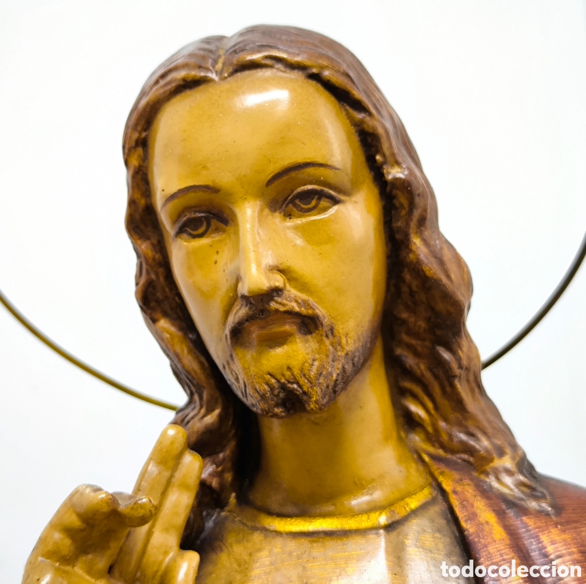 Antig&uuml;edades: ANTIGUO SAGRADO CORAZ&Oacute;N. IMPECABLE - Foto 9