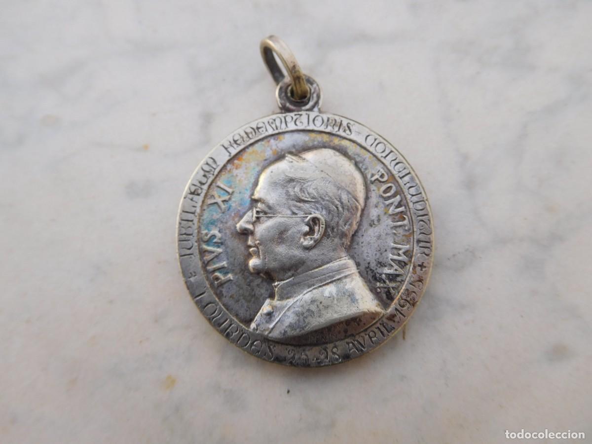 Antiguidades: Medalla del Papa Pio Xi año 1935 Lourdes