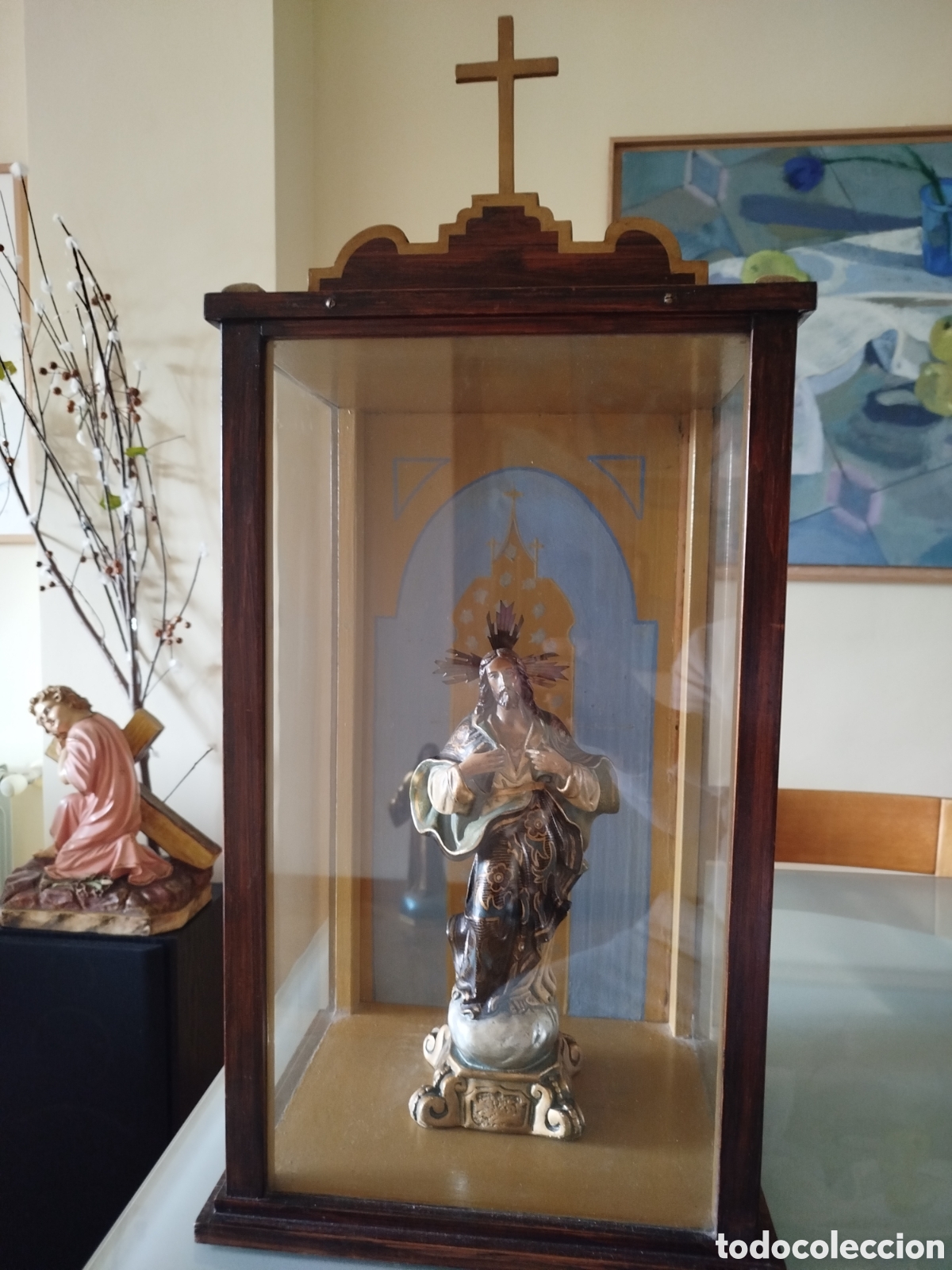 Antig&uuml;edades: Sagrado Coraz&oacute;n de Jes&uacute;s de estuco - Foto 3