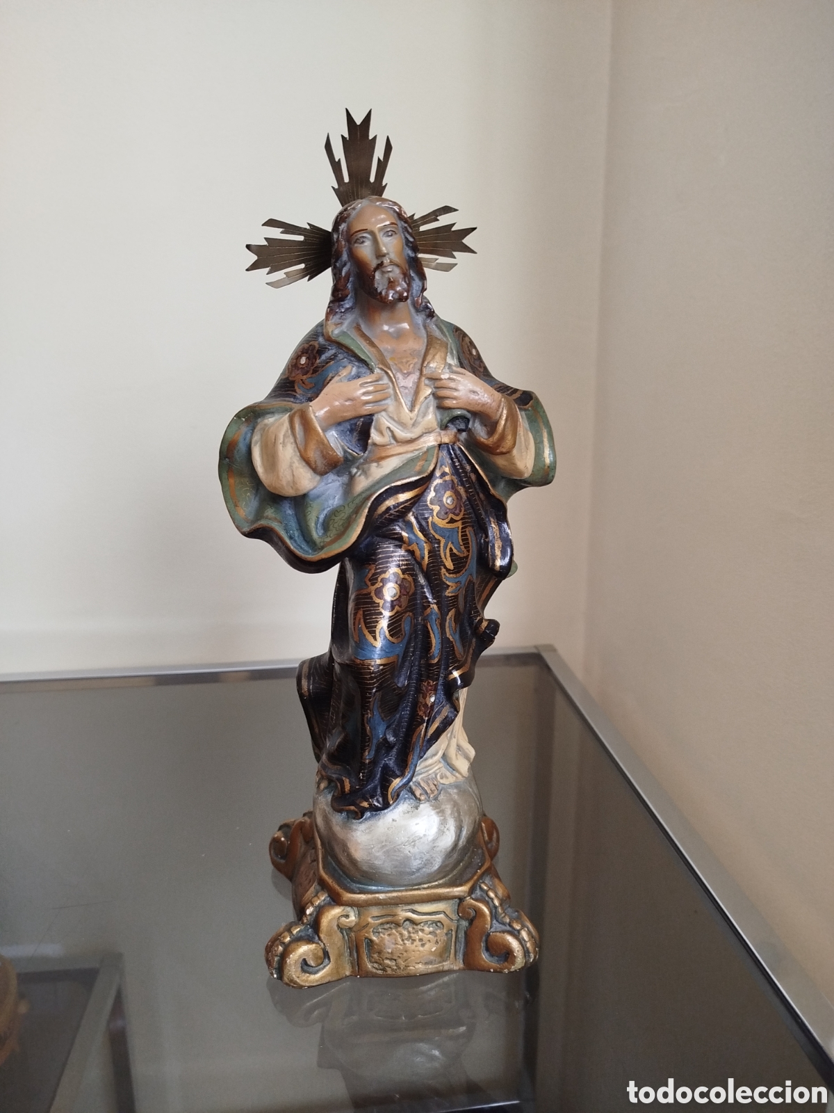 Antig&uuml;edades: Sagrado Coraz&oacute;n de Jes&uacute;s de estuco - Foto 7