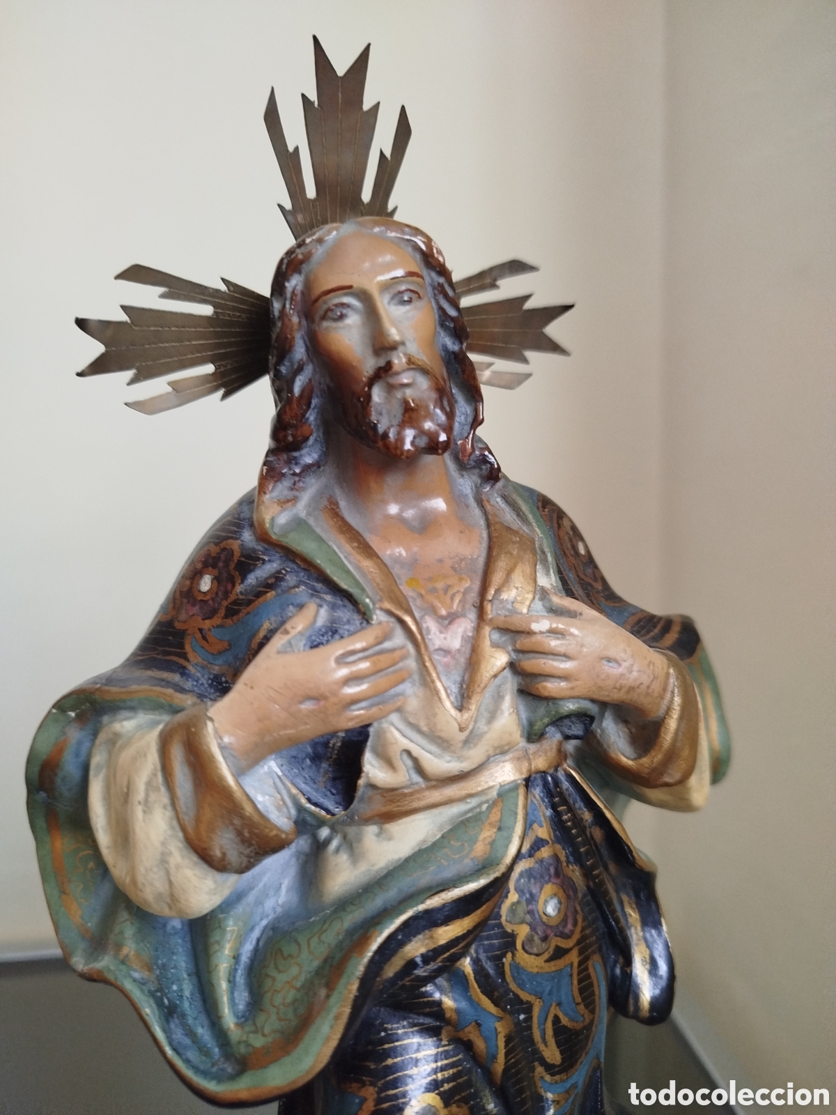 Antig&uuml;edades: Sagrado Coraz&oacute;n de Jes&uacute;s de estuco - Foto 9