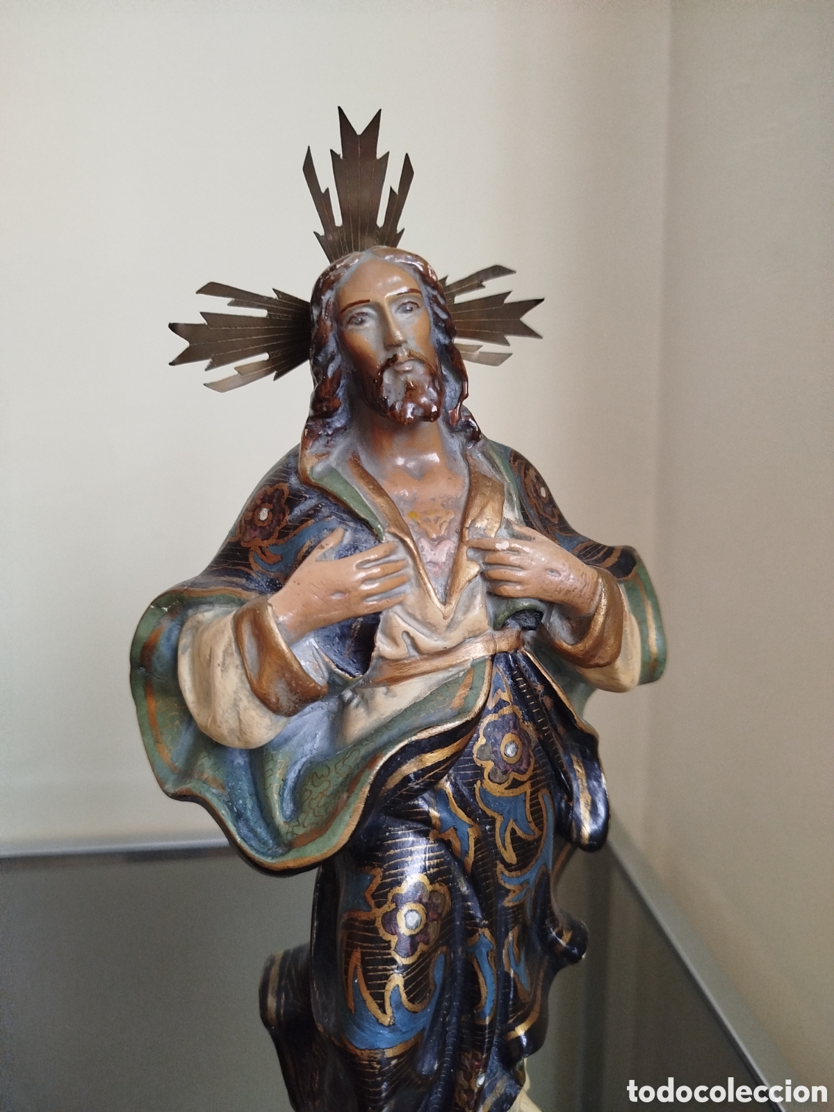 Antig&uuml;edades: Sagrado Coraz&oacute;n de Jes&uacute;s de estuco - Foto 11