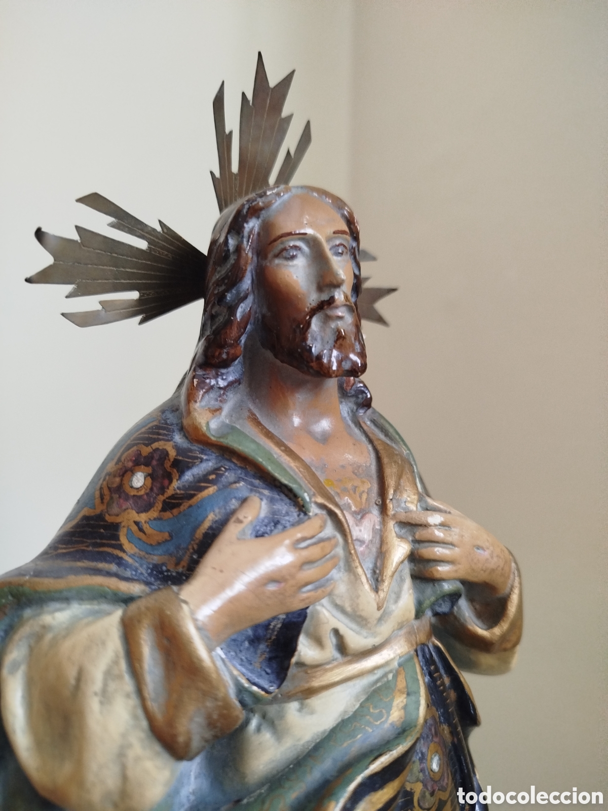 Antig&uuml;edades: Sagrado Coraz&oacute;n de Jes&uacute;s de estuco - Foto 12