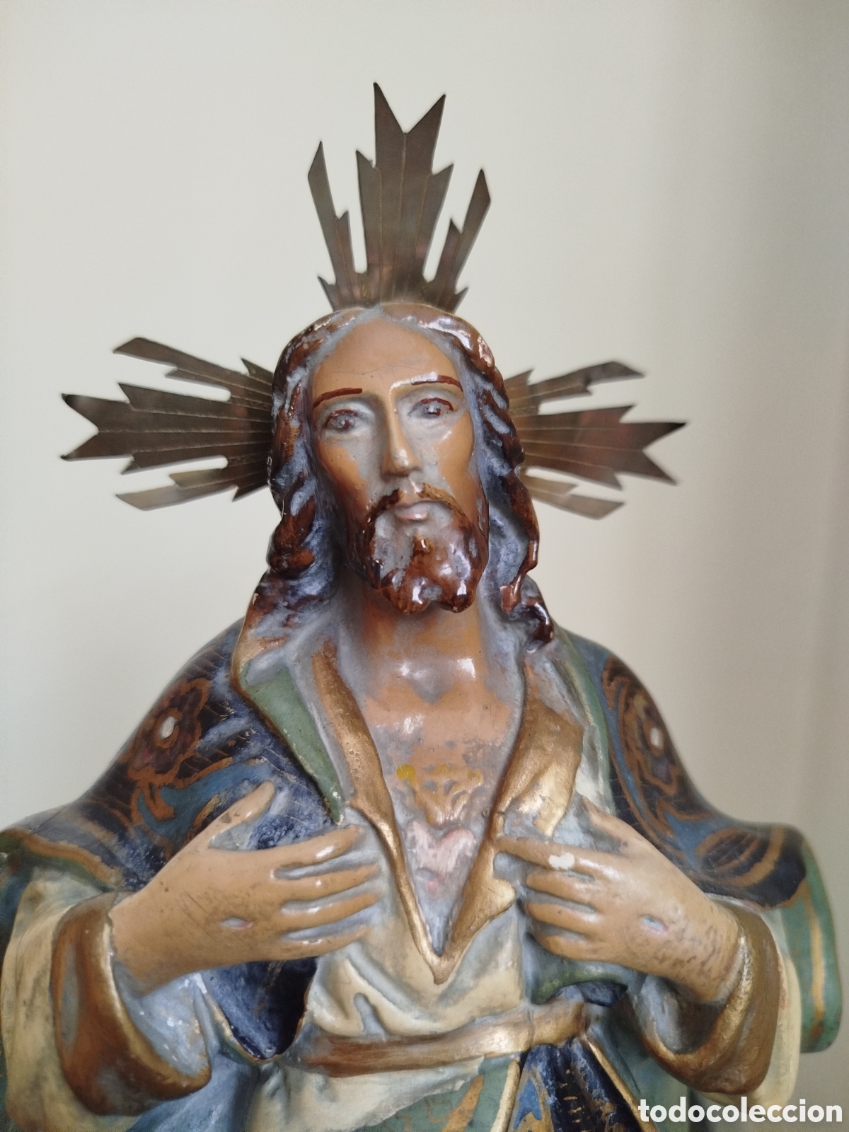 Antig&uuml;edades: Sagrado Coraz&oacute;n de Jes&uacute;s de estuco - Foto 13