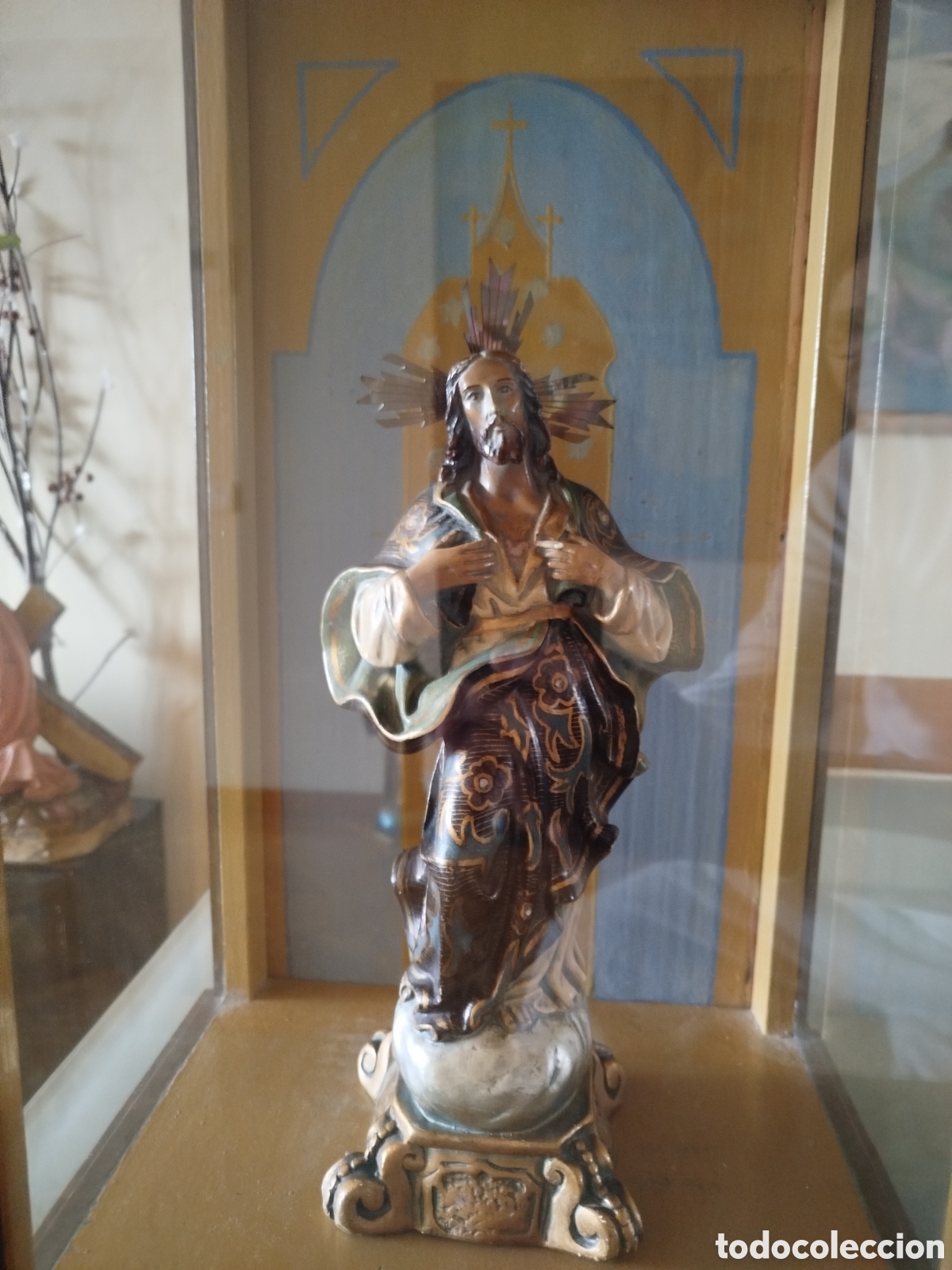 Antig&uuml;edades: Sagrado Coraz&oacute;n de Jes&uacute;s de estuco - Foto 1