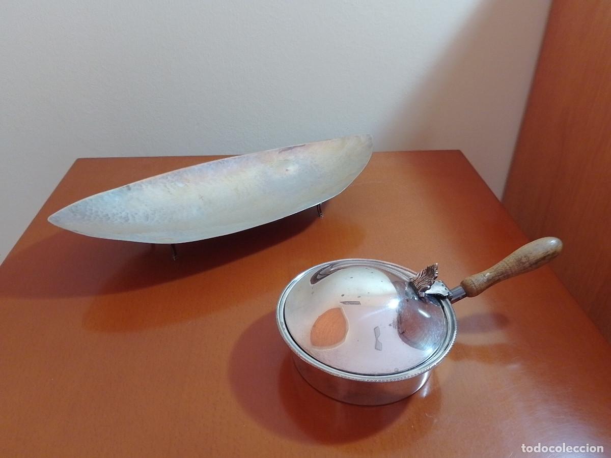Antig&uuml;edades: Bandeja y azucarero de plata de ley - Foto 1