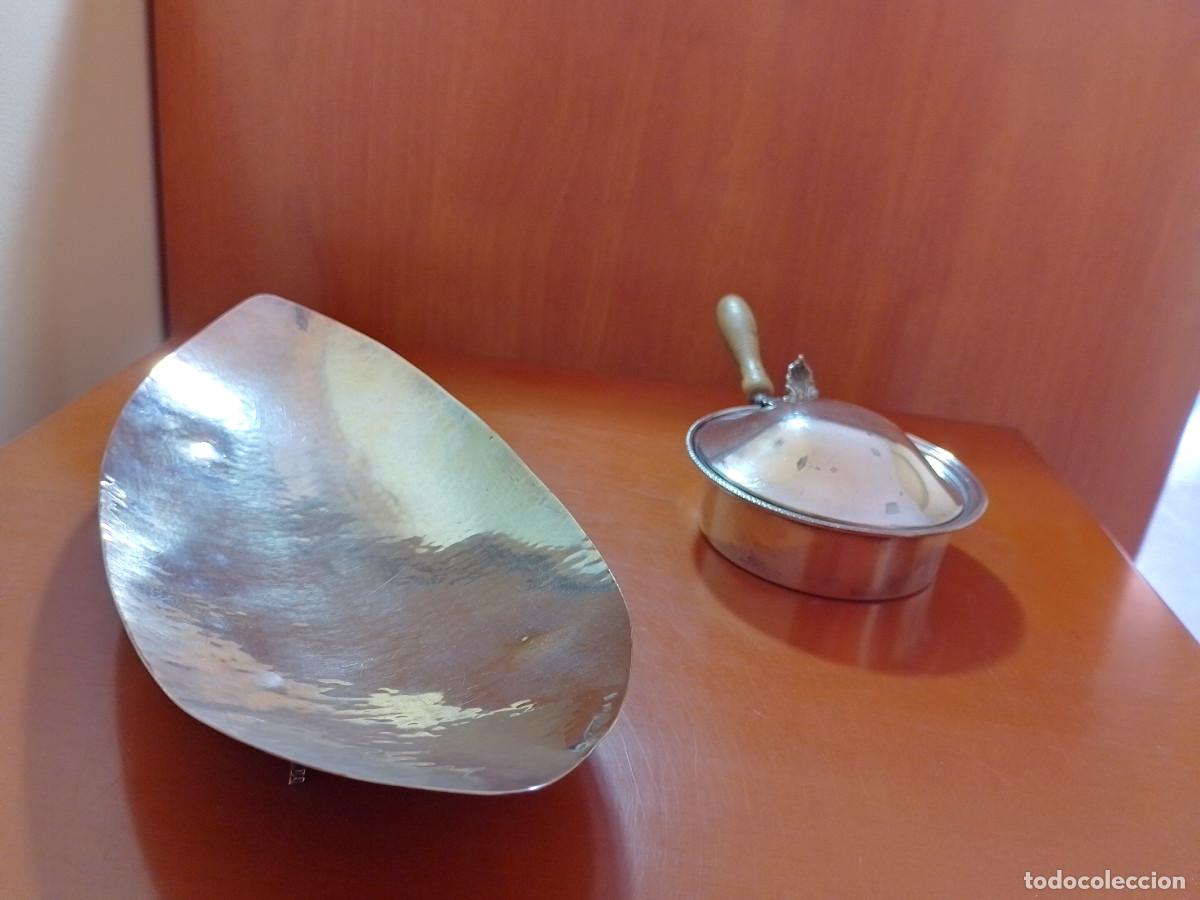 Antig&uuml;edades: Bandeja y azucarero de plata de ley - Foto 2