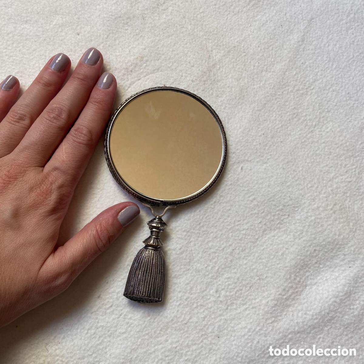 Antig&uuml;edades: Espejo de mano antiguo Art D&eacute;co - Foto 3