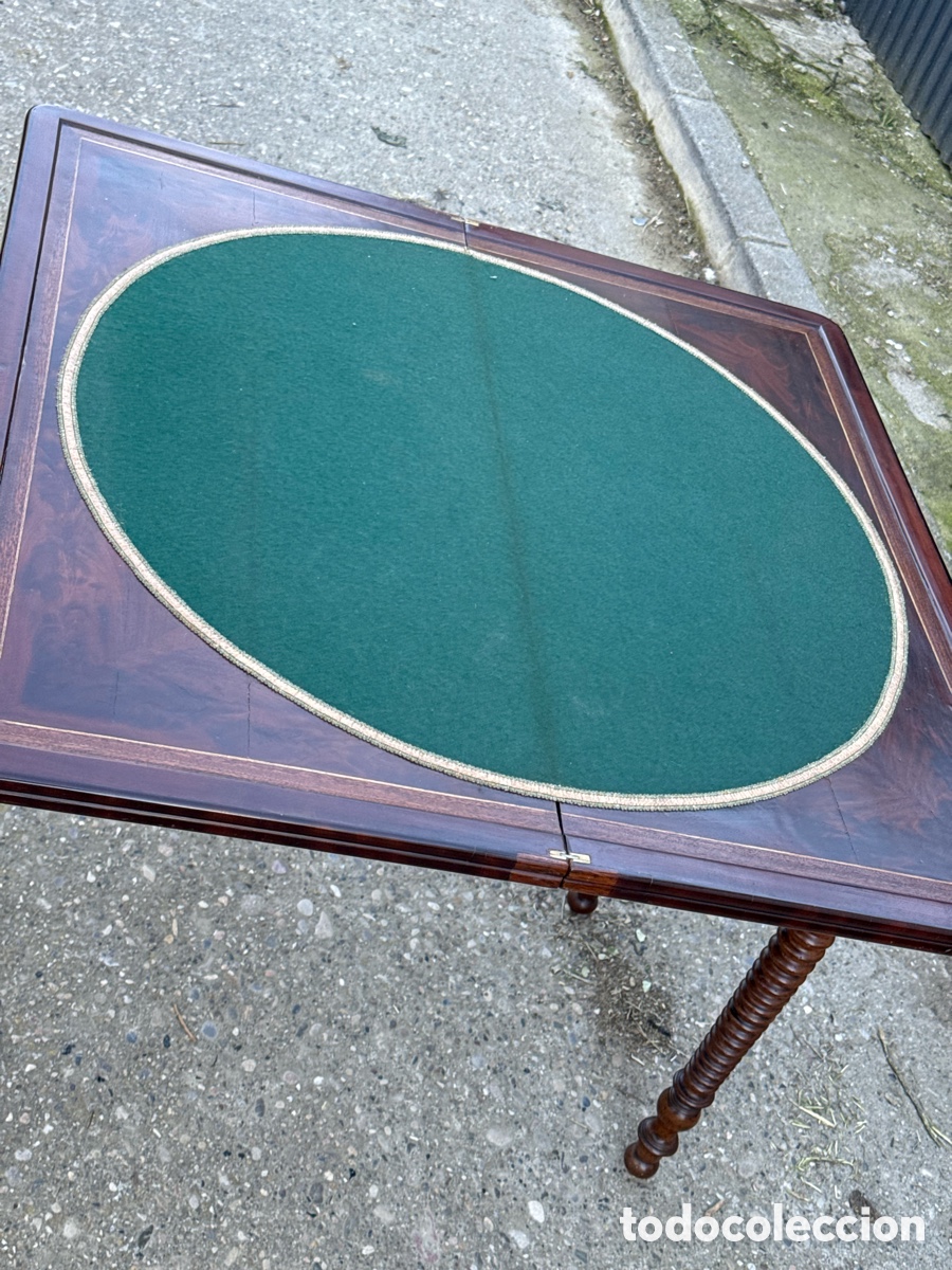 Antig&uuml;edades: Mesa de juego plegable. Caoba - Foto 3