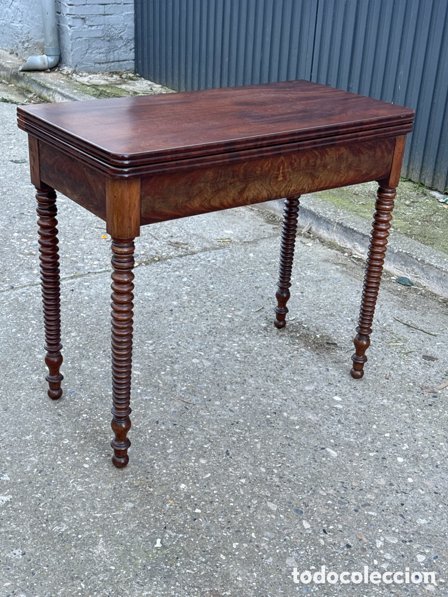 Antig&uuml;edades: Mesa de juego plegable. Caoba - Foto 4
