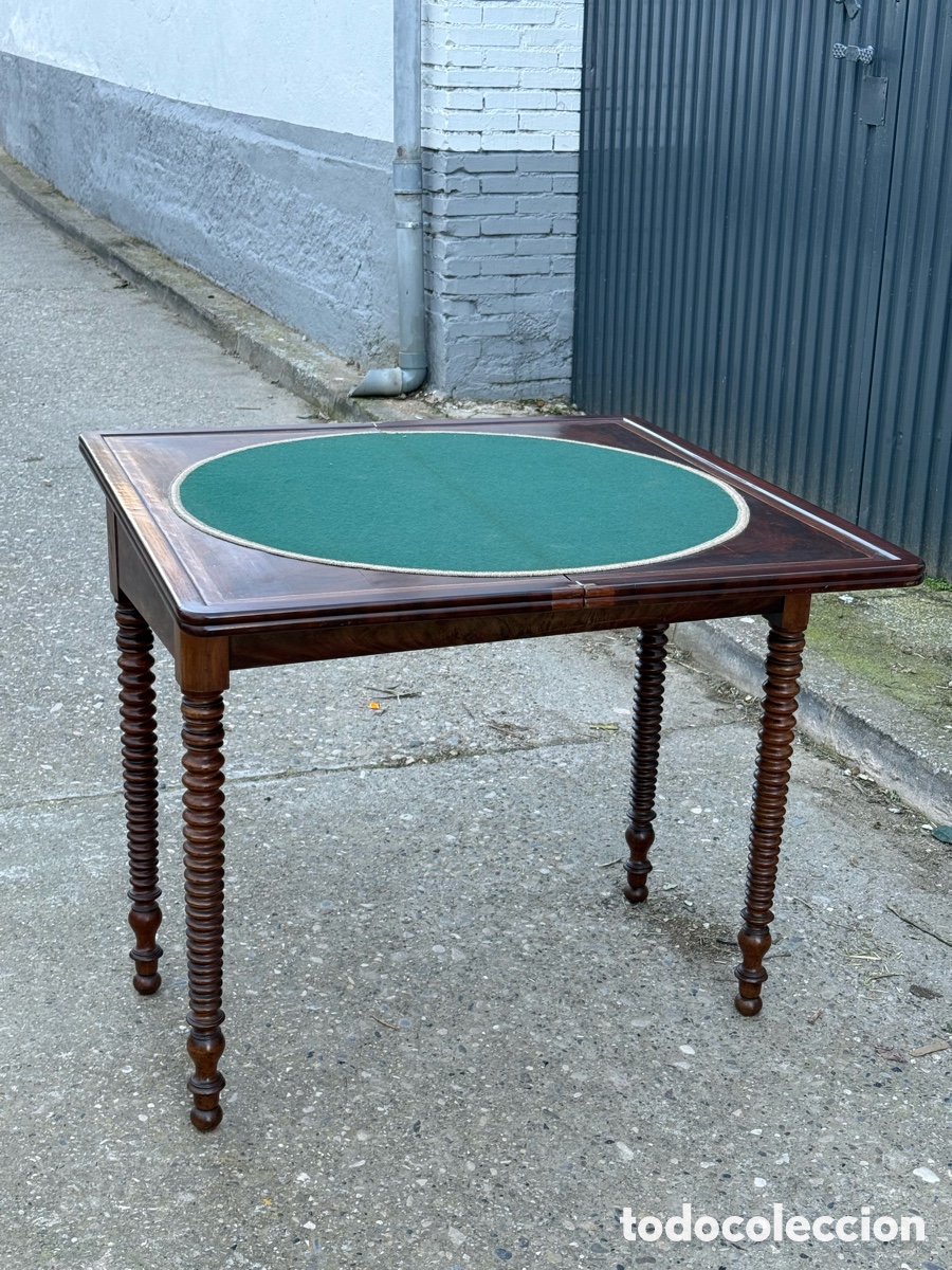 Antig&uuml;edades: Mesa de juego plegable. Caoba - Foto 1