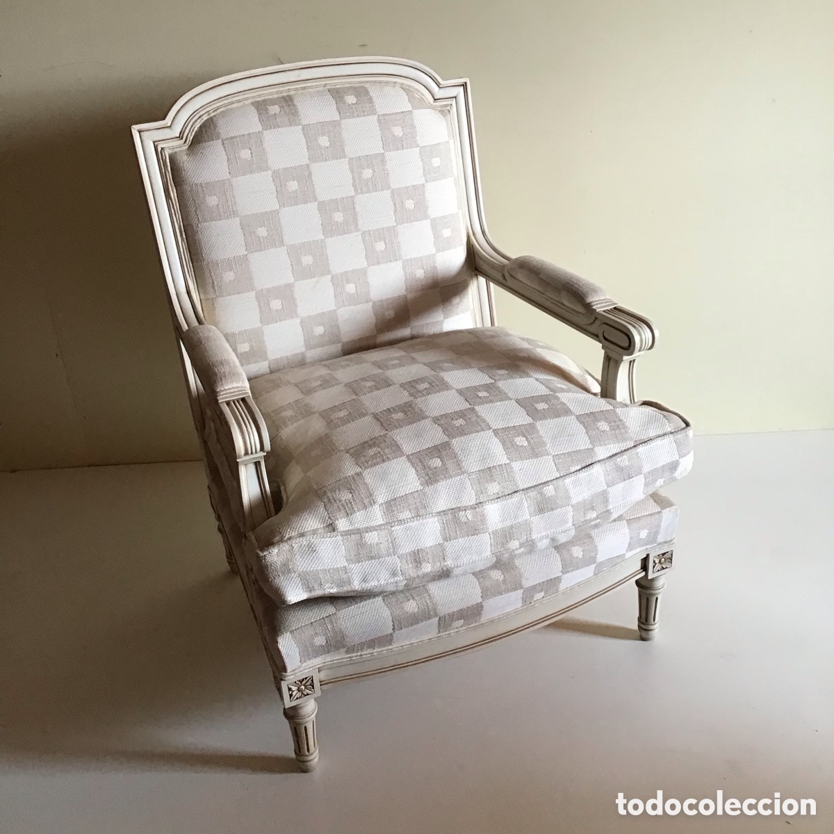 Antig&uuml;edades: 1 sill&oacute;n estilo franc&eacute;s Luis XVI - Foto 4