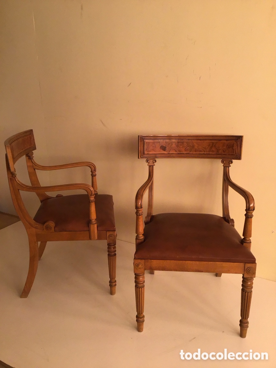 Antig&uuml;edades: 2 sillones madera ra&iacute;z de roble - Foto 2