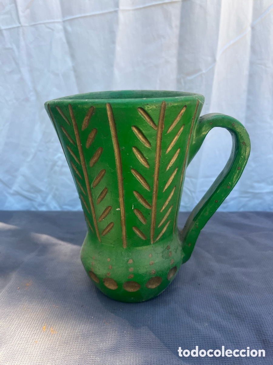 Antig&uuml;edades: Taza Artesanal Verde - Foto 2