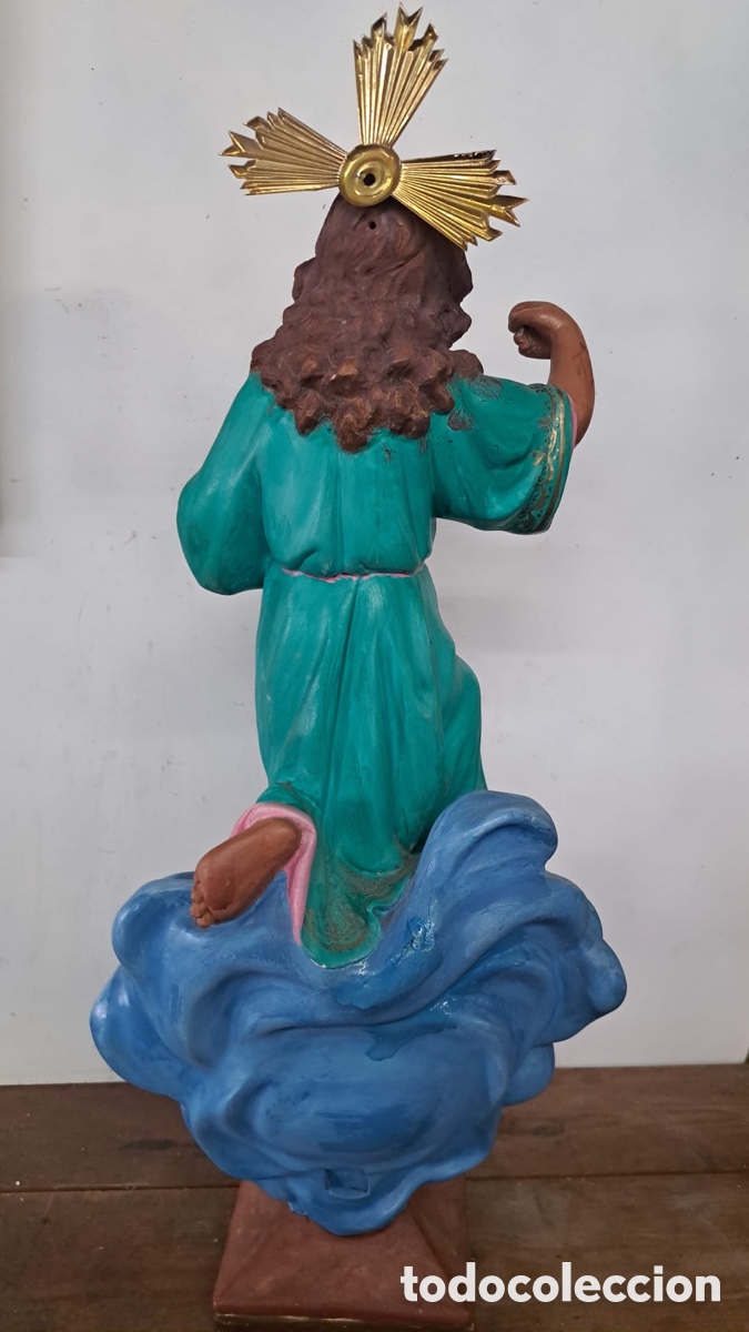 Antig&uuml;edades: El Inmaculado coraz&oacute;n de Mar&iacute;a 55cms - Foto 3