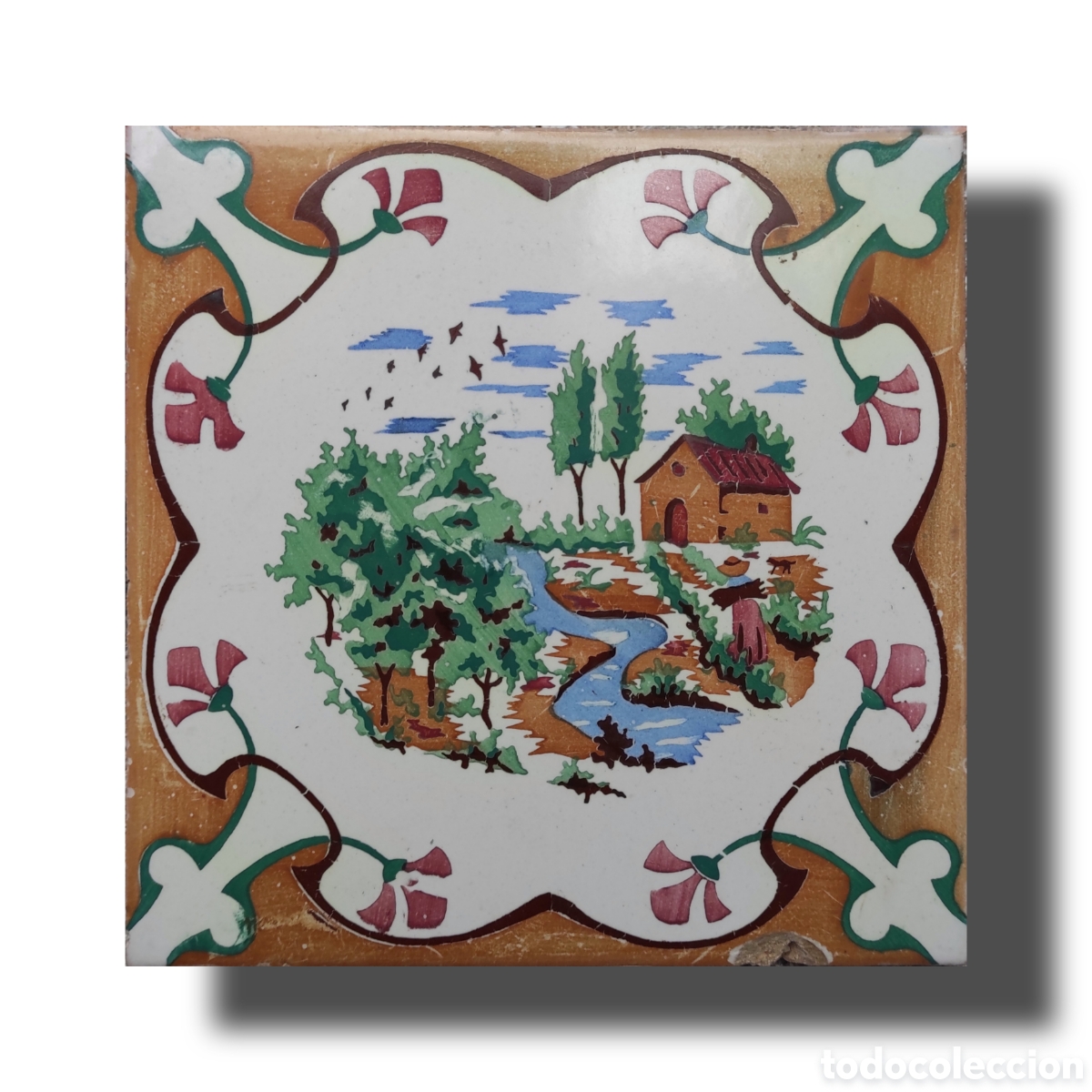 Antig&uuml;edades: Azulejo antiguo finales siglo XIX - Foto 1
