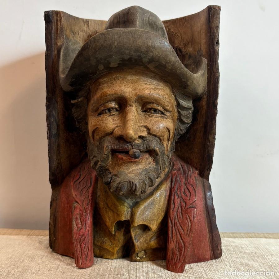 Antig&uuml;edades: Busto Hombre Fumando - Foto 1