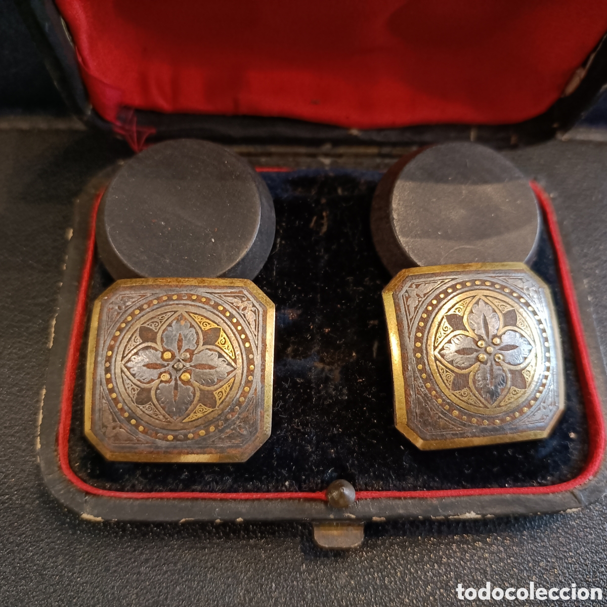 Antig&uuml;edades: Juego de gemelos damasquino. - Foto 2