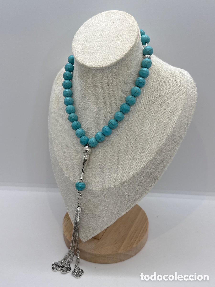 Antig&uuml;edades: Rosario con piedras azules - Foto 2