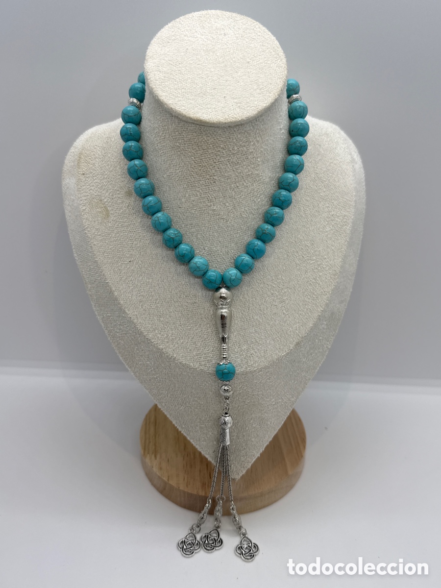 Antig&uuml;edades: Rosario con piedras azules - Foto 1