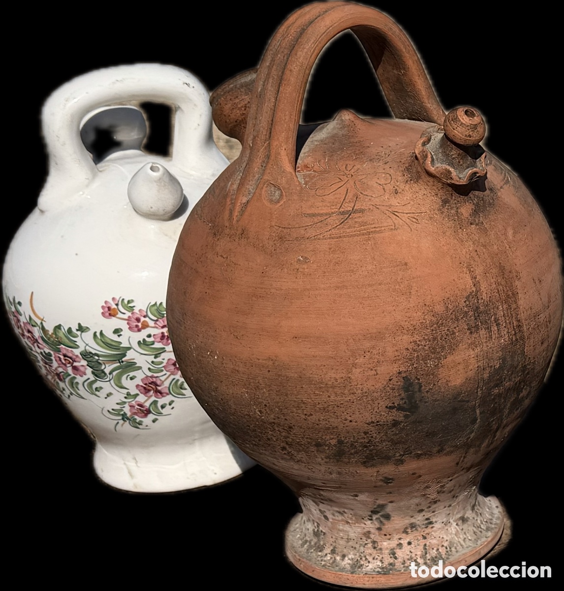 Antig&uuml;edades: Lote de tres botijos antiguos - Foto 2