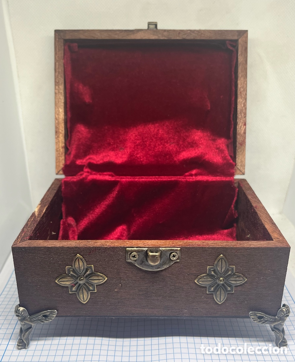 Antig&uuml;edades: CAJA DE MADERA Y ADORNOS EN BRONCE - Foto 7