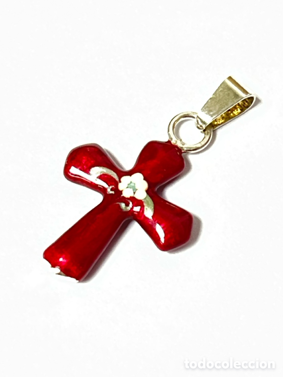 Antig&uuml;edades: Cruz de plata con esmaltado C526 - Foto 2