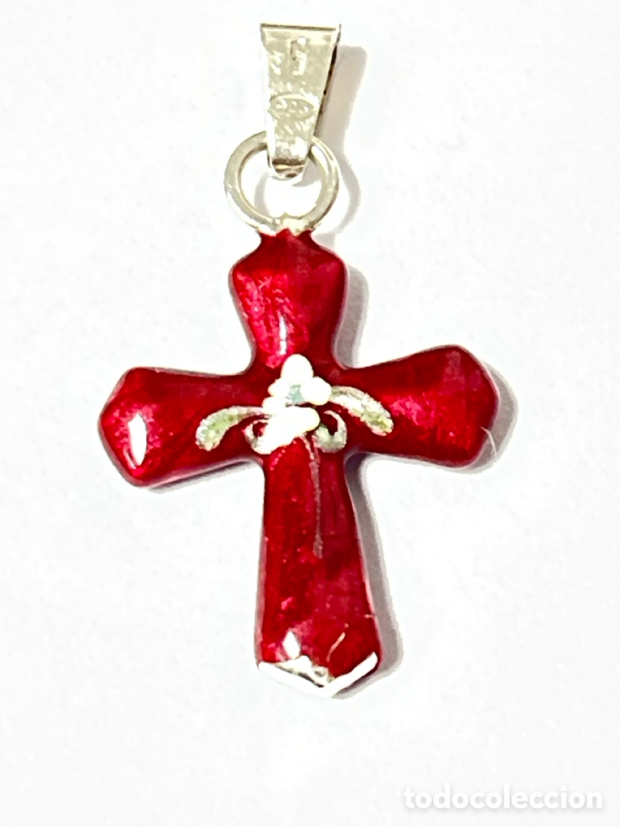 Antig&uuml;edades: Cruz de plata con esmaltado C526 - Foto 1