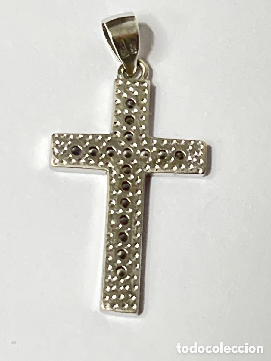 Antig&uuml;edades: Cruz de plata engastado C526 - Foto 2