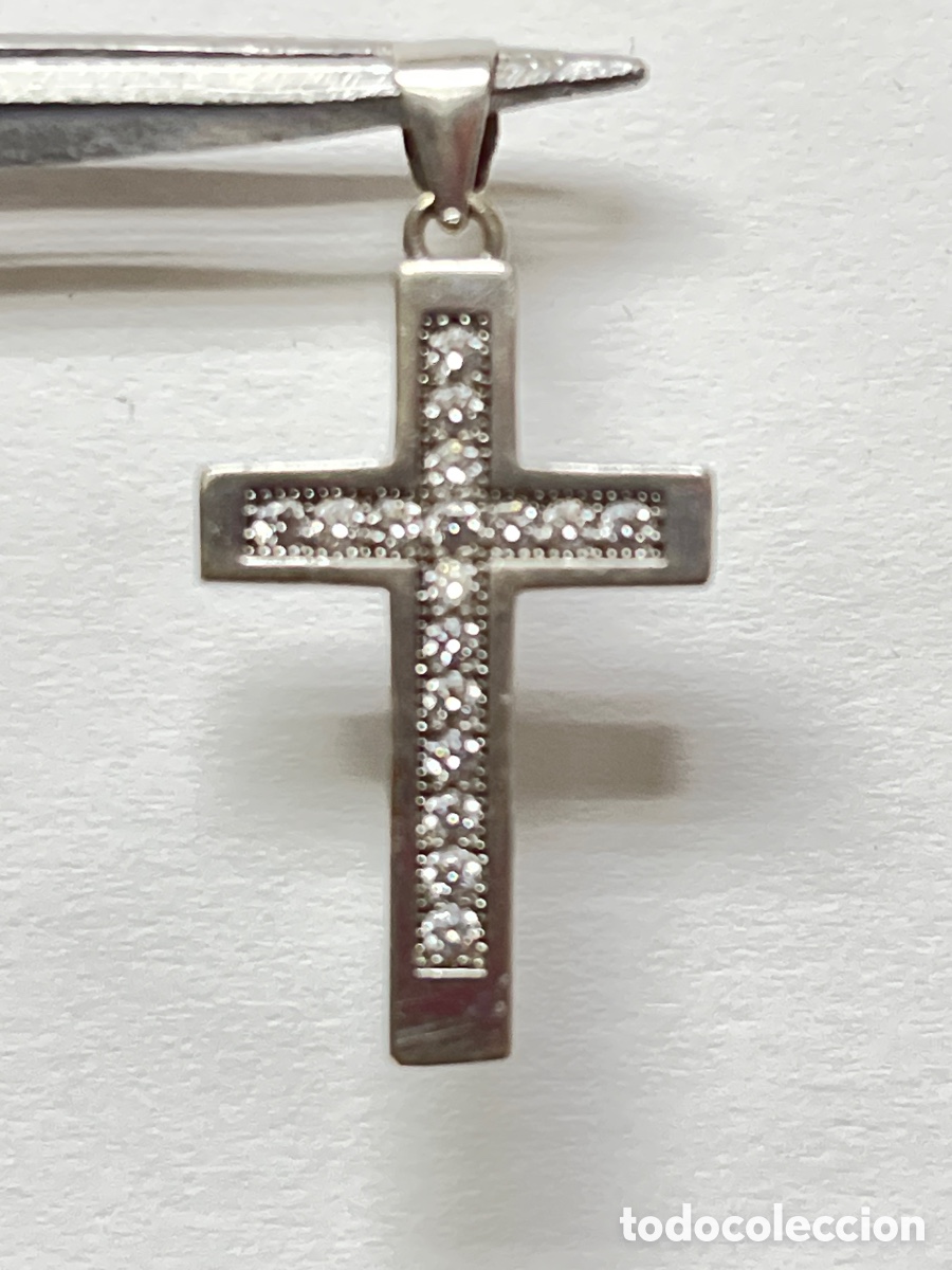 Antig&uuml;edades: Cruz de plata engastado C526 - Foto 4