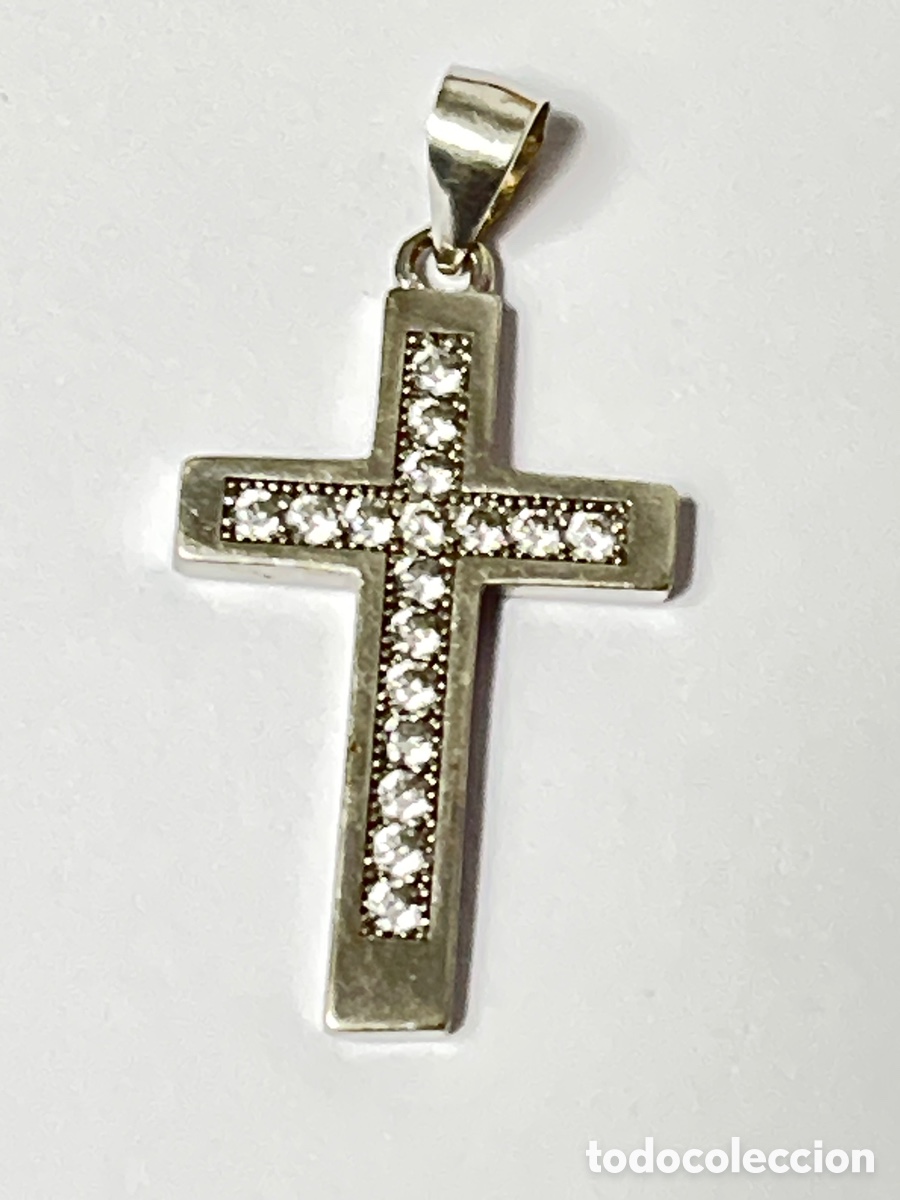 Antig&uuml;edades: Cruz de plata engastado C526 - Foto 1