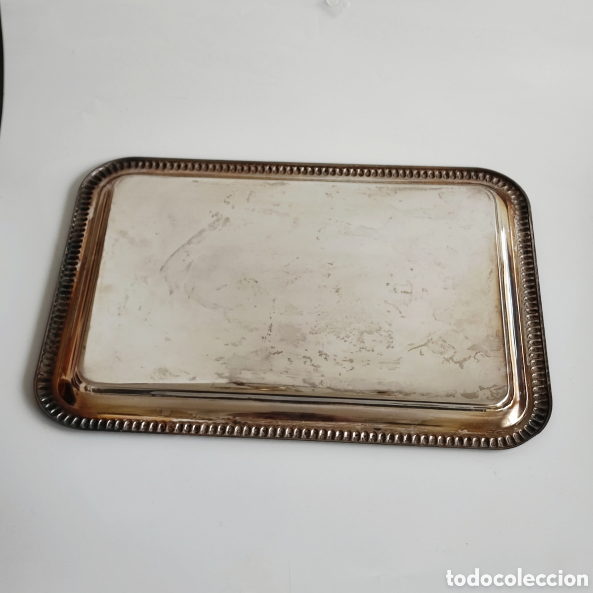 Antig&uuml;edades: Bandeja de metal plateado - Foto 4