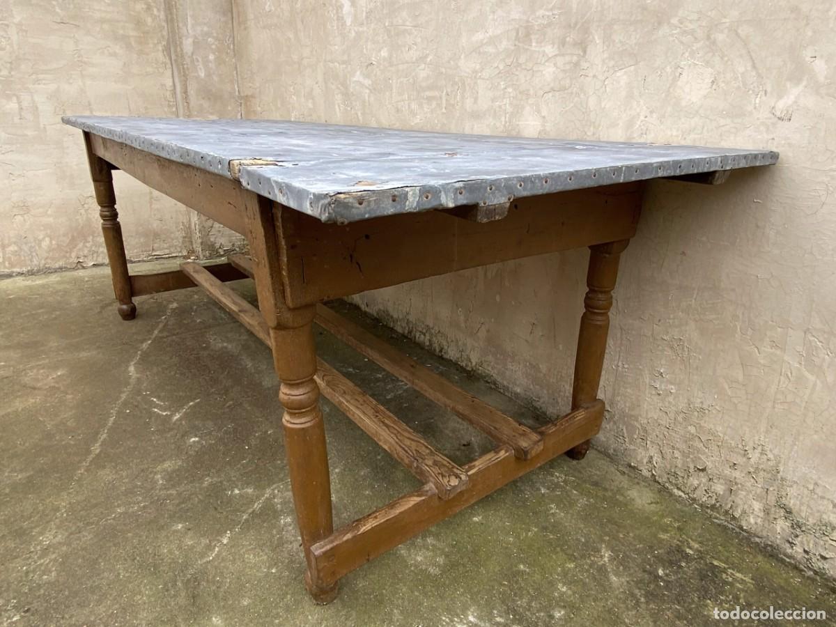 Antig&uuml;edades: Mesa Antigua con Zinc - Foto 6