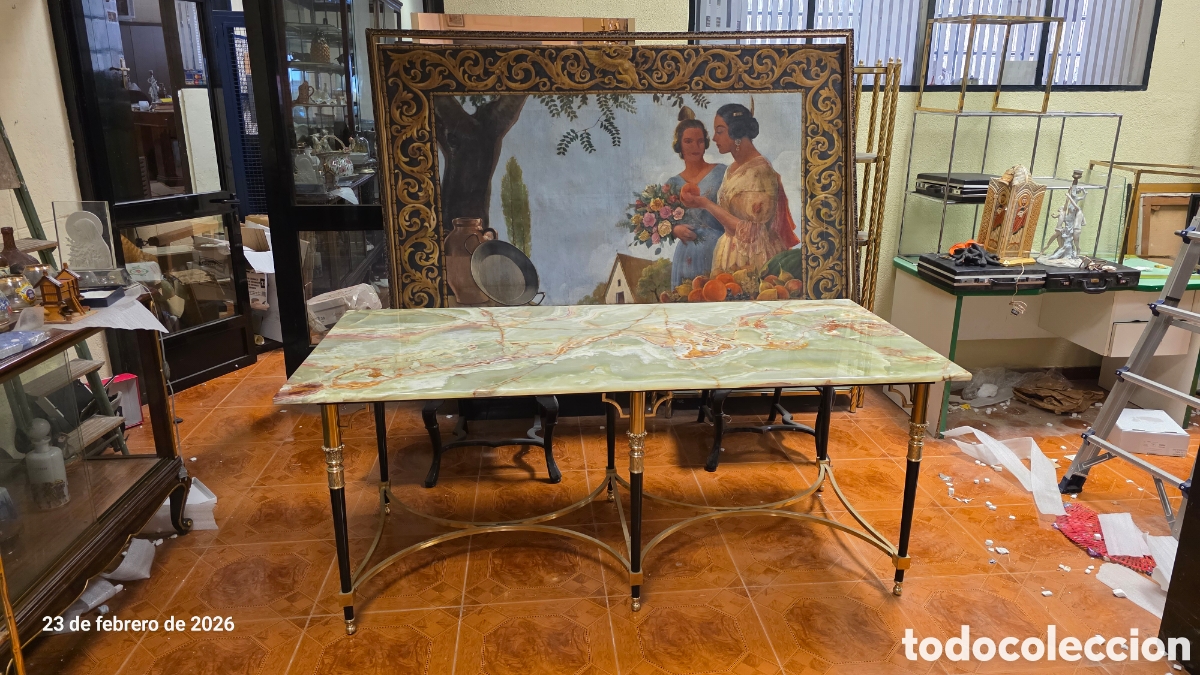 Antig&uuml;edades: Gran mesa comedor marmol onix verde - Foto 2