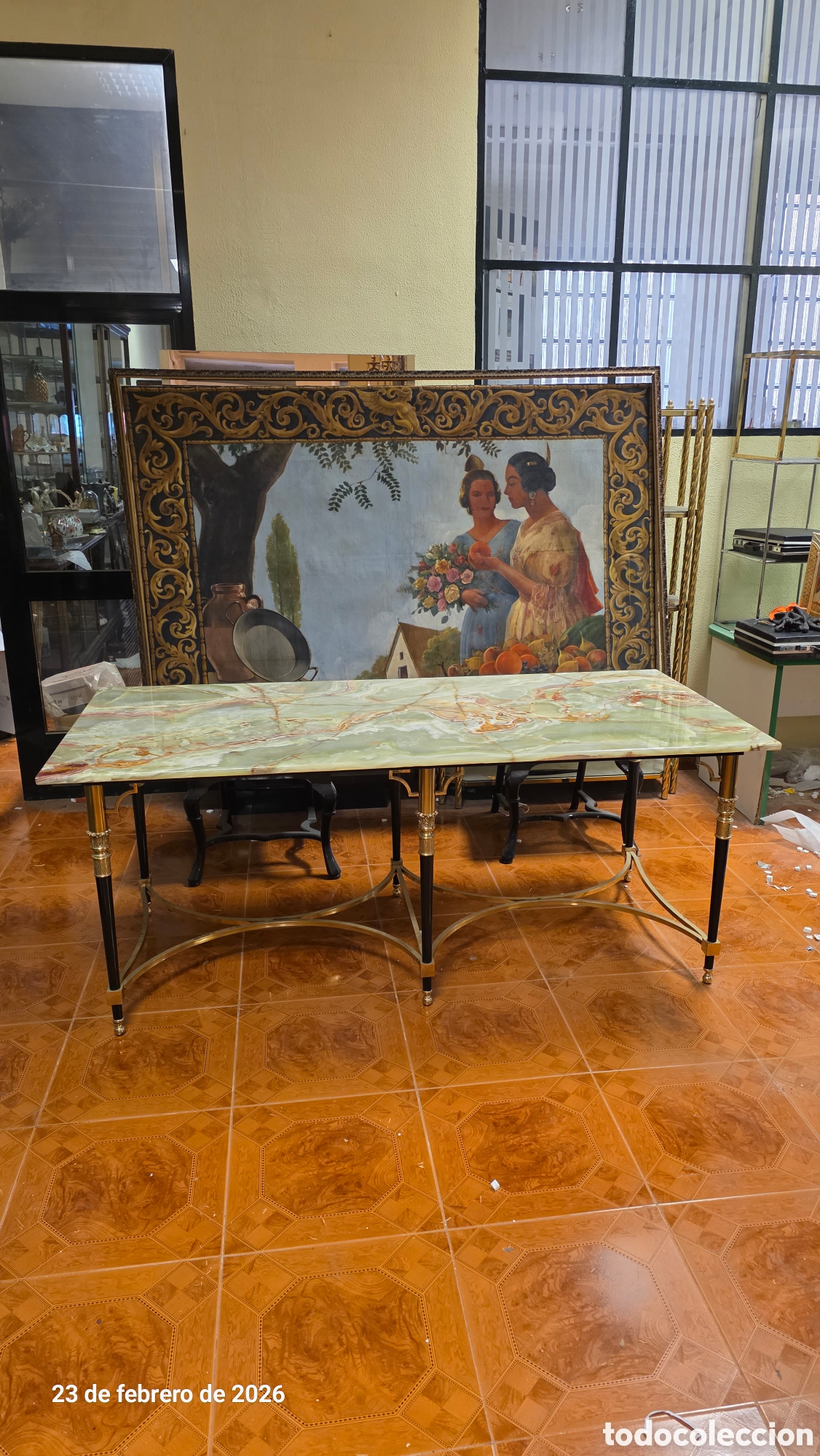 Antig&uuml;edades: Gran mesa comedor marmol onix verde - Foto 3