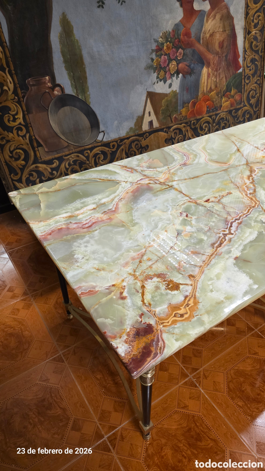Antig&uuml;edades: Gran mesa comedor marmol onix verde - Foto 6