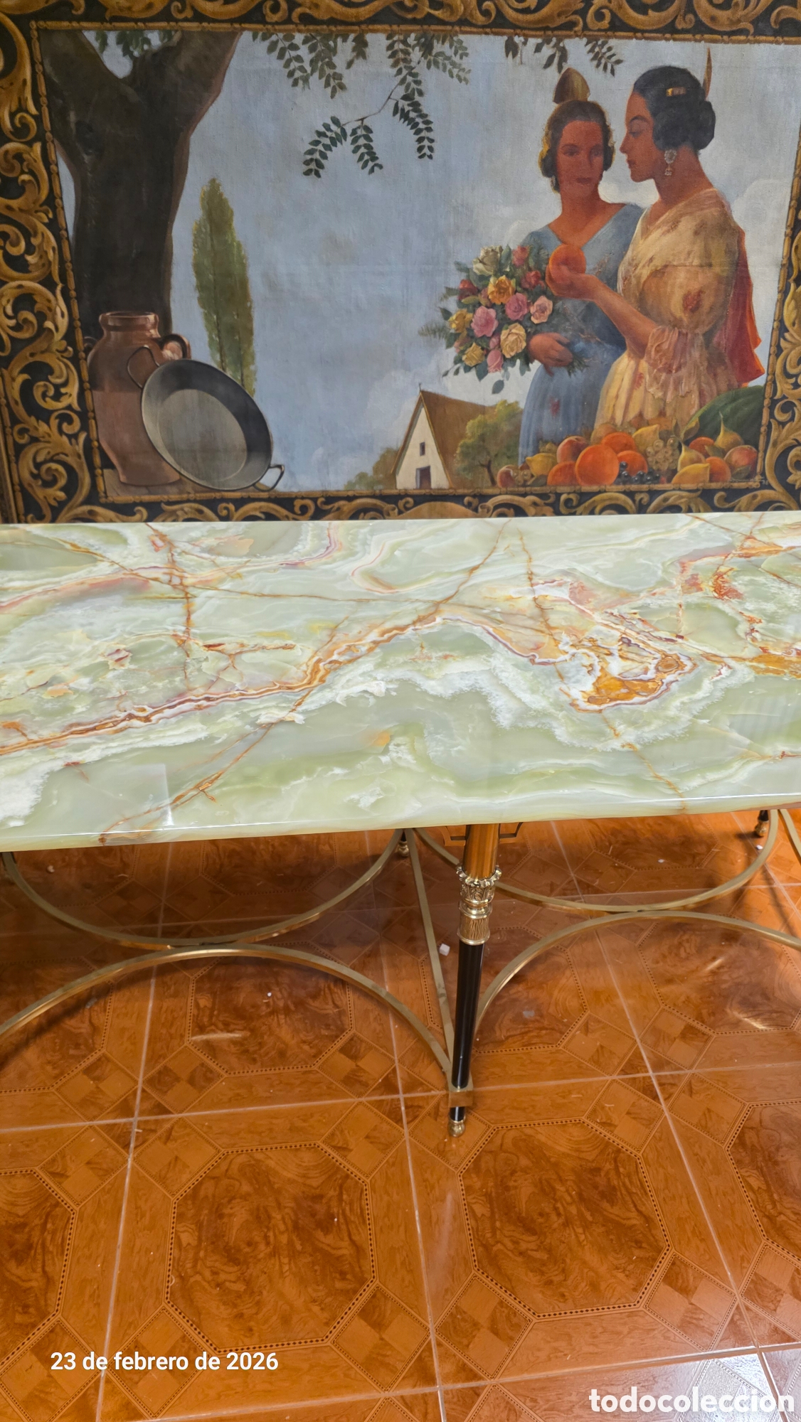 Antig&uuml;edades: Gran mesa comedor marmol onix verde - Foto 7