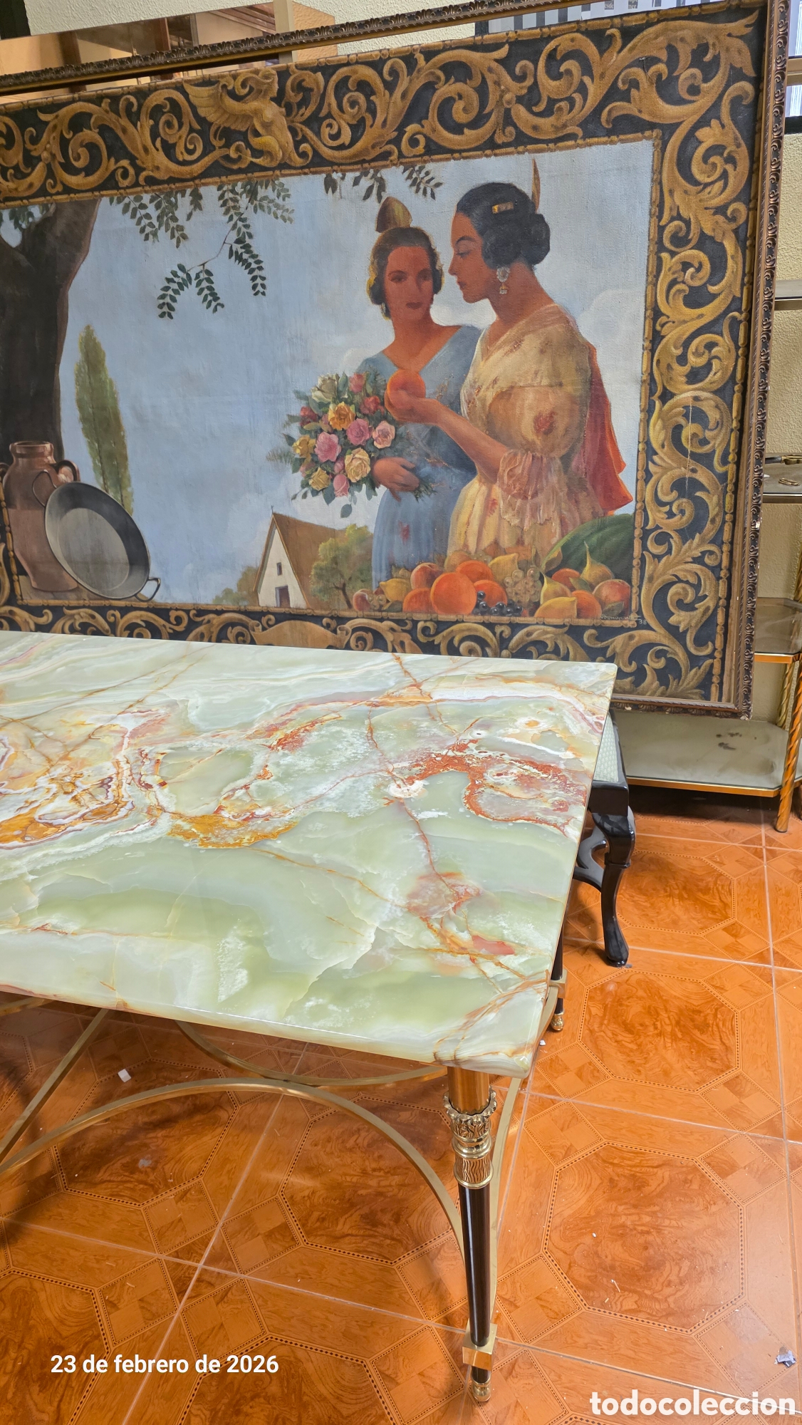 Antig&uuml;edades: Gran mesa comedor marmol onix verde - Foto 8