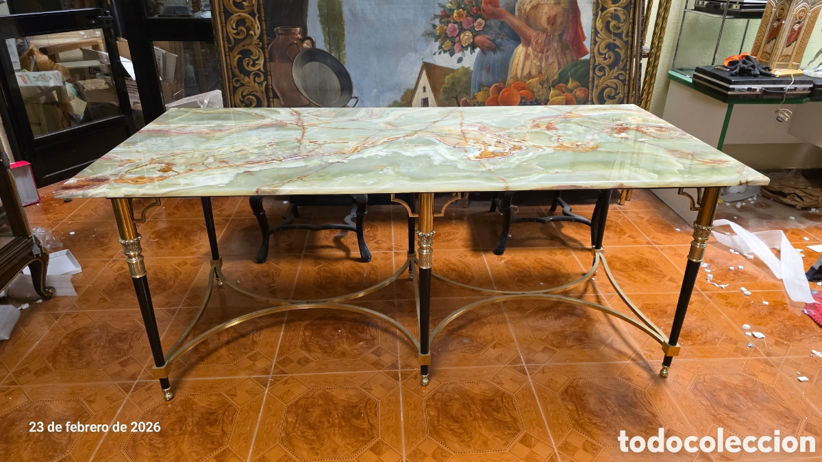 Antig&uuml;edades: Gran mesa comedor marmol onix verde - Foto 9