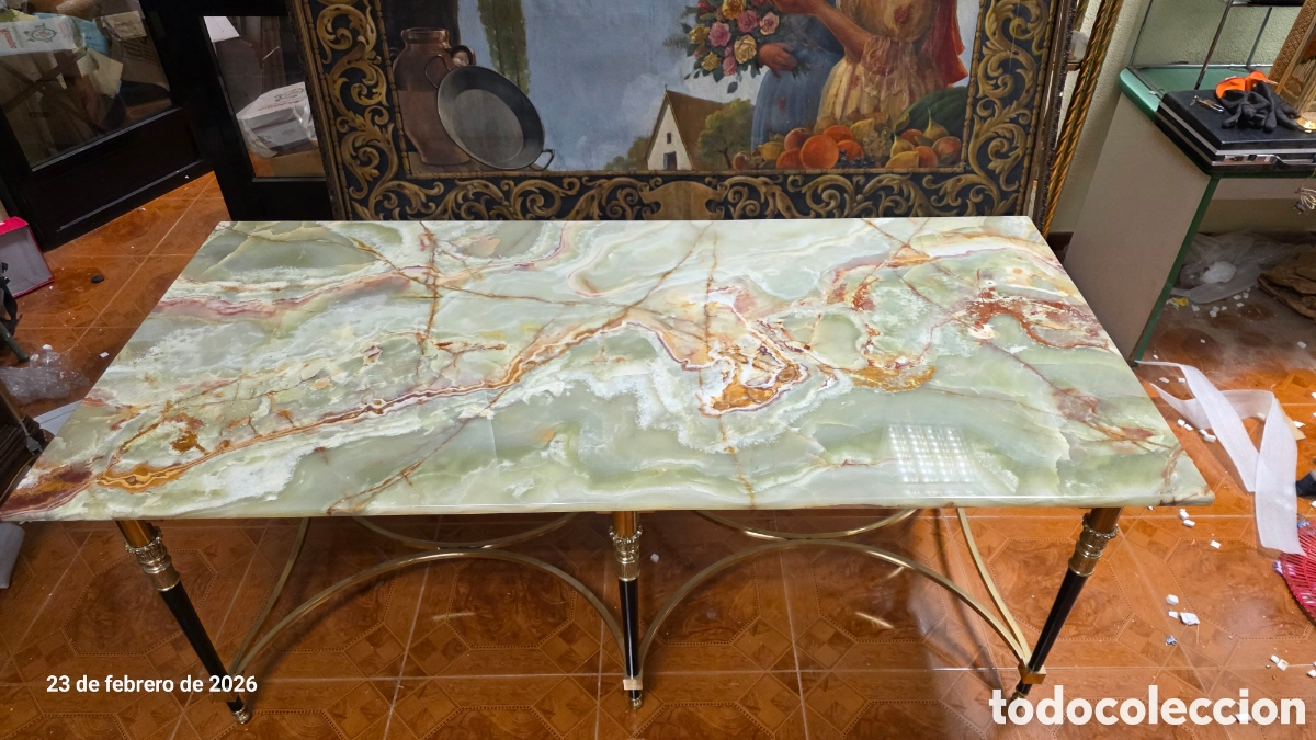 Antig&uuml;edades: Gran mesa comedor marmol onix verde - Foto 1