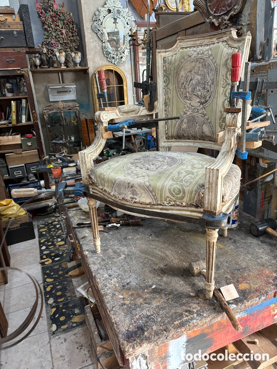Antig&uuml;edades: Pareja de sillones Luis XVI - Foto 2